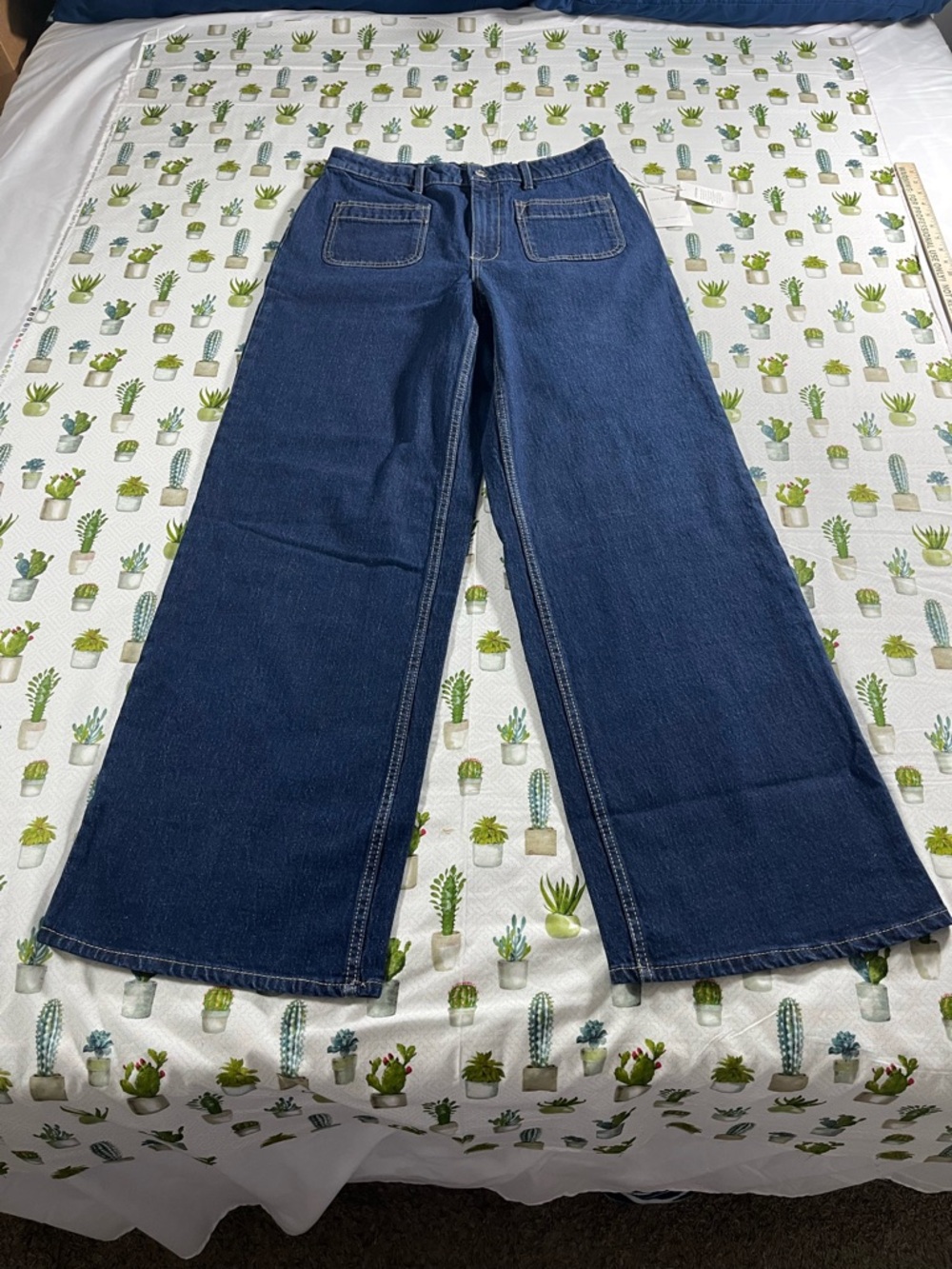 Free Assembly Women’s NWT size 10 Long Wide Leg Dark Blue